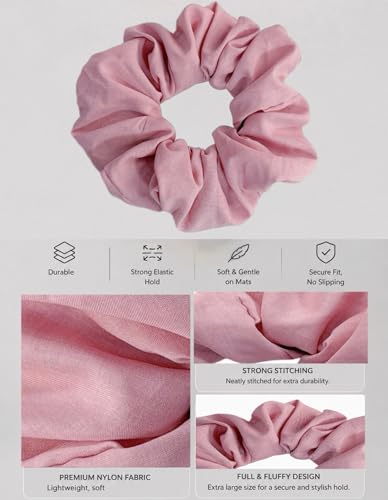Yoga Mat Scrunchie - Elastic Mat Holder, Fits Standard Yoga Mats - color: PINK