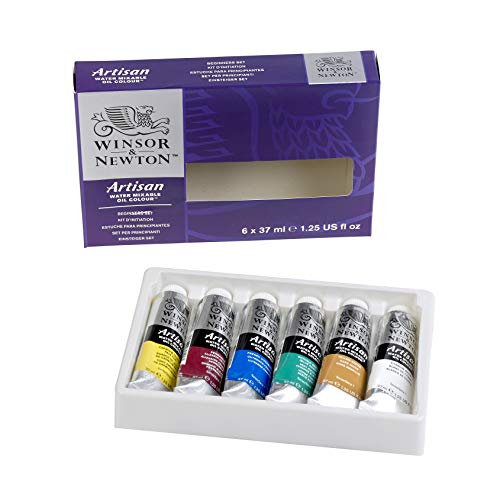 Winsor & Newton Artisan Water Mixable Oil Color Paint, Beginners Set, 1.25-oz (37ml) Tubes, Set of 6 - style: Beginners Set 6 x 1.25-oz