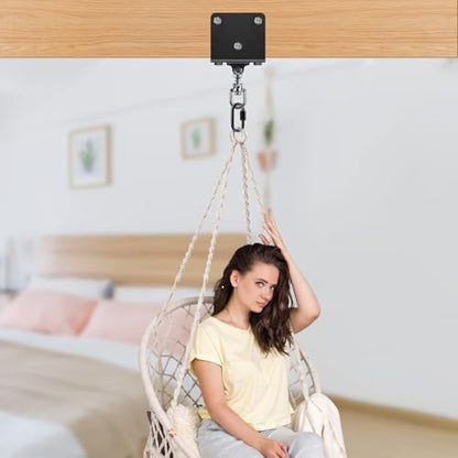 BeneLabel Heavy Bag Hanger for Punching Bag Beam Mount Hardware 360° Rotation Boxing Bag Ceiling Mount I-Beam Hanger for Hanging Heavy Punching Bags Wall Hangers - color: 360° Closed Connection Clasps with Carabiner