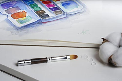 100% Cotton Watercolor Paper Block 140 lb - 4x6 in Cold Pressed 20 Sheets | Professional Grade Water Color Paper, Acid-Free Archival, Dual Texture Surfaces, Warp-Free Block Binding, Gouache & Wet-Media - size: 4"x6" Albert Card