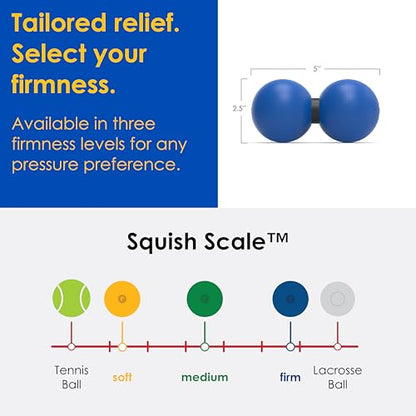 Rodo 2-in-1 Firm Peanut & Lacrosse Ball Roller | Deep Tissue Massage Tool for Fascia, Plantar Fasciitis, Hips & Back | Mobility & Recovery Roller | Compact, Travel-Friendly, Pilates & Therapy Ready - color: Blue