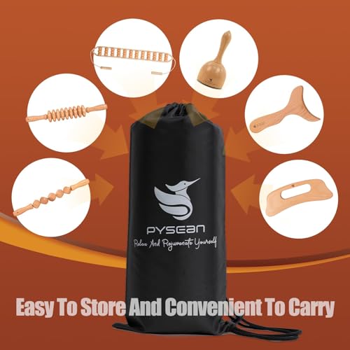 6 in 1 Wooden Massage Tool Set for Body Sculpting and Muscle Relief