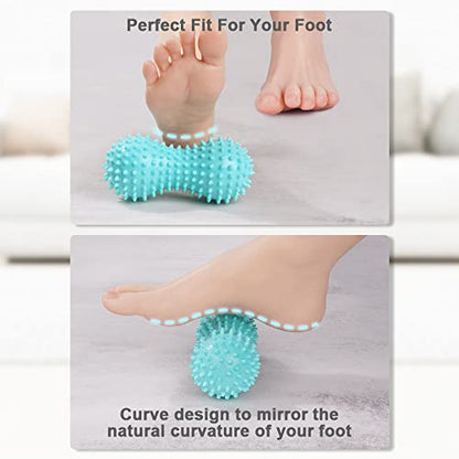 URAQT Spiky Massage Ball, 3 Pack Hard Spiky Massage Ball Roller Set, Professional Physical Therapy Massage Balls for Myofascial Release, Trigger Point Deep Tissue Massage, Plantar Fasciitis Recovery - color: 3pcs