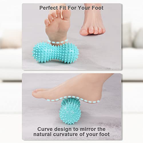URAQT Spiky Massage Ball, 3 Pack Hard Spiky Massage Ball Roller Set, Professional Physical Therapy Massage Balls for Myofascial Release, Trigger Point Deep Tissue Massage, Plantar Fasciitis Recovery - color: 3pcs