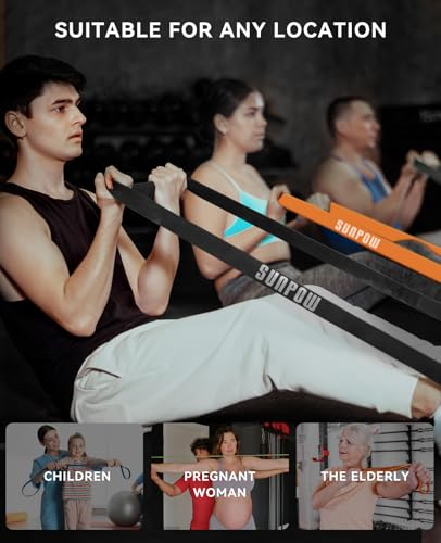 SUNPOW Pull Up Assistance Bands, Set of 5 Heavy Duty Resistance Bands for Men & Women, Natural Latex Exercise Bands for Pull-Up Progression, Home Workout, Strength Training, Mobility & Stretching - color: Colourful