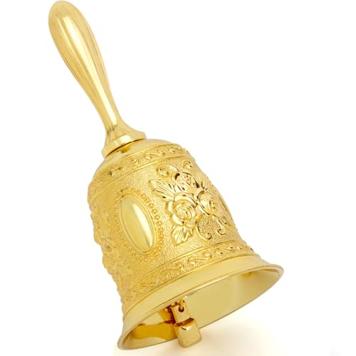 DOMESTAR Golden Hand Bell, Service Dinner Bell - color: Gold