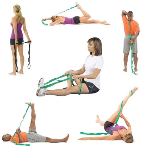 10 Loops Stretching Strap Yoga Strap for Home Workout, Exercise, Pilates and Gymnastics, Non-Elastic Stretch Bands for Women & Men - color: Purple