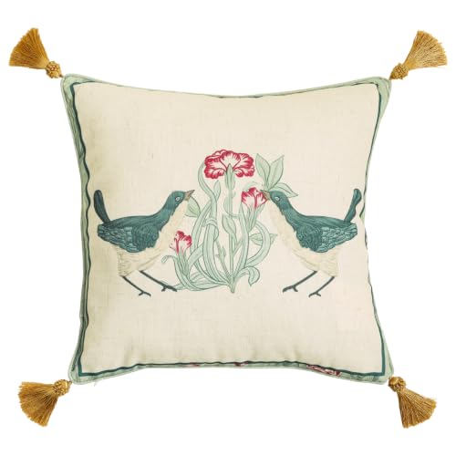 patdrea Designer French Vintage Linen Throw Pillow Cover,18"x18"-Cecilia E - color: Cecilia E, size: 18" x 18" (Pack of 1)