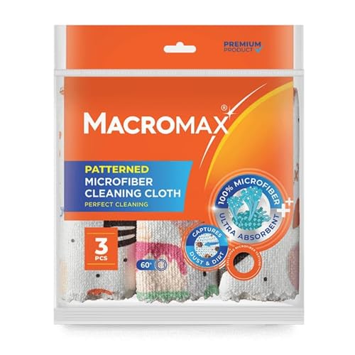 Macro Max Patterned Microfiber Cloths 12 Pack, Dusting Polishing