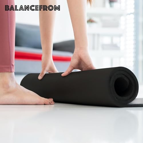 BalanceFrom 1-inch Thick 71x24 Inches Extra Thick Exercise Yoga Mat - color: Deep Wine