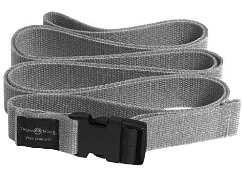 Hugger Mugger Quick-Release 10 ft. Yoga Strap - Gray - Super Strong Cotton, Easy to Attach and Release, Easily Adjustable - color: Gray