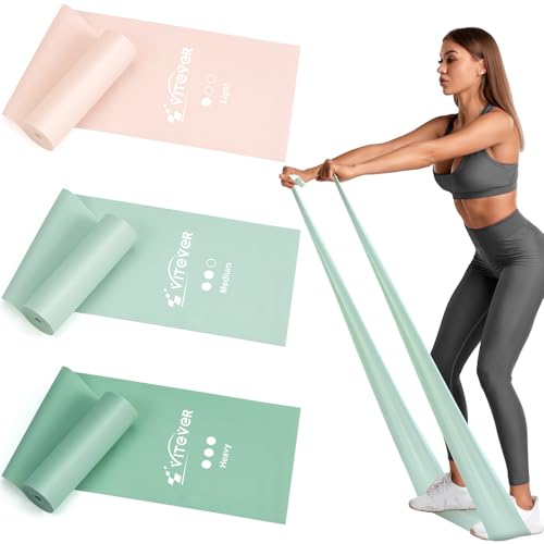 Stretch Bands for Exercise, Resistance Bands for Working Out, Exercise Bands for Physical Therapy, Pilates, Rehab, Stretch, Strength Training and Yoga Starter Set - color: Green