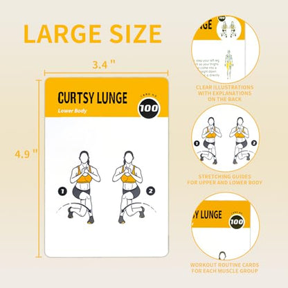 Bodyweight Workout Cards, 62 Exercises Cards Deck Large Size 5" x 3.5" Fitness Cards for Women & Men, Beginner Fitness Guide to Training Exercises at Home or Gym (Bodyweight,Vol 2) - style: Bodyweight Vol2