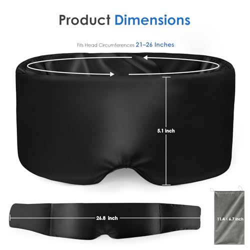 Weighted Eye Mask for Sleeping, Silk Sleep Mask for Side Sleeper(Black) - color: Silk-black