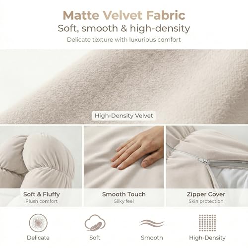 Pat. Pend. Long Body Pillow for Adults, 47 Inch, Misty White - color: Misty White, size: 47"x 7.87"