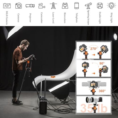 JOILCAN Tripod for Camera, 81" Aluminum Camera Tripod Stand, 83" DSLR Tripods & Monopods, Heavy Duty Travel Tripod for Binoculars Spotting Scope Telescope, Max Load 35lb | Tall DSLR Tripod with 360° Ball Head, Heavy Duty Travel Tripod for Binoculars Spott