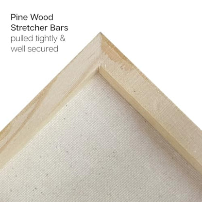KINGART 836-8 Stretched White Canvas for Painting, 4 x 4 Inch, Pack of 8 | 100% Cotton, Gesso Primed, 5/8" Stretcher Bars, Ready to Paint - size: 4 x 4 Inch