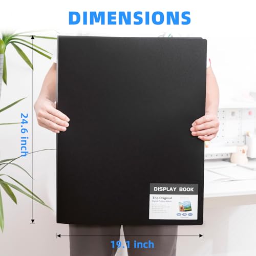 Large 18"x24" Art Portfolio Heavy Duty Binder with Plastic Sleeves, Portfolio Folder with 30 Clear Sheet Protectors, Display 60 Pages, Poster Binder， (large（18x24）) - size: large（18x24in）