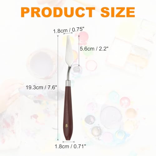 HARFINGTON 5pcs Palette Knife Painting Tool 2.09" x 0.71" Stainless Steel Art Spatula Pallet Knives Scrapers Tools with Plastic Handle for Acrylic Oil Canvas Mixing Spreading, Red/Silver - size: 2.09" x 0.71"