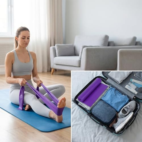 1.5M Resistance Band Elastic Stretch Band for Yoga Pilates and Strength Training - color: purple