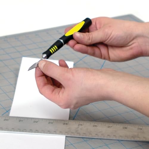 Performance Tool W9170 15-Piece Precision Hobby Knife Set | Includes 14 blades for various projects. Comfortable contoured handle. Convenient storage case - size: Hobby Knife Set (15pc)