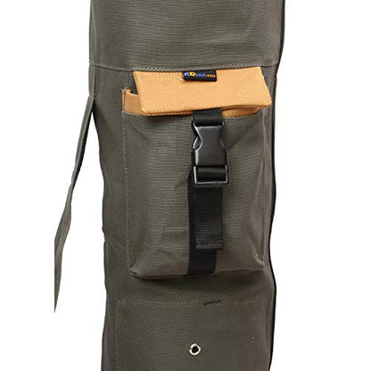 KD Yoga Mat Bag, Extra Large Cotton Canvas Tote, Adjustable Strap - M Green
