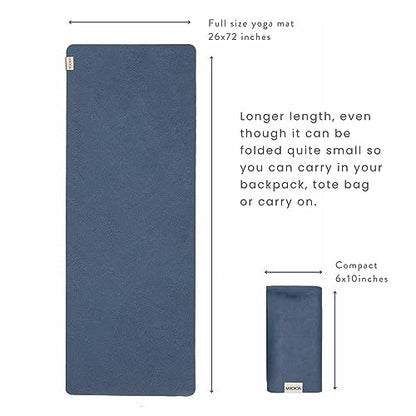 Travel Yoga Mat 1.5mm | Foldable, Lightweight Mat | Use for Travel, Backpacking, Yoga Retreat, Outdoors, Gym, Pilates, Machine Washable, Eco-Friendly - color: Space