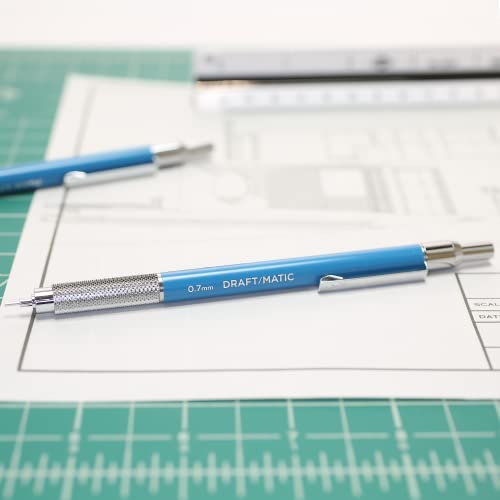 Alvin, Draft-Matic Mechanical Pencil, 0.3mm, Stainless Steel Drawing and Design Tool for Students and Professionals, Great for Drafting, Architecture, Engineering, and Art - color: Blue