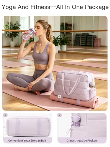 Gitus Travel Duffle Bag for Women Puffer Weekender Bags Carry on Gym Bag - color: Lavender