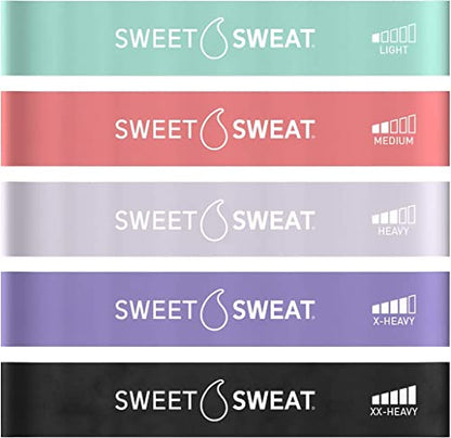 Sweet Sweat® Mini Loop Hip Bands with 5 Levels of Resistance (Multi-Color)
