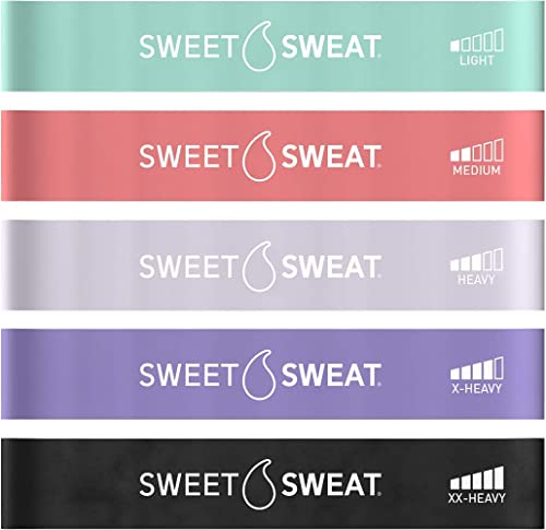 Sweet Sweat® Mini Loop Hip Bands with 5 Levels of Resistance (Multi-Color)
