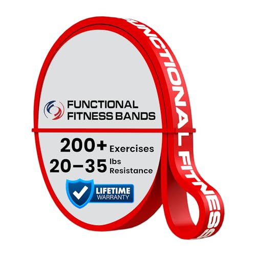 Functional Fitness Pull Up Bands Resistance Bands | Exercise Bands for Working Out | Long Stretch Bands for Exercise, Training Bands, Resistance Bands for Stretching - color: Red, size: 1/2" 20-35 lbs.