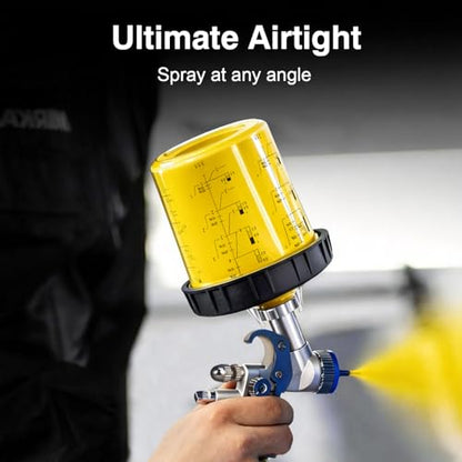 Disposable Paint Sprayer Mixing Cup Kit for Automotive Paint Gun - 10pcs, 20 Ounce, 10 Liners, 10 Lids, 1 Hard Cup, 4 Plugs - size: 10pcs