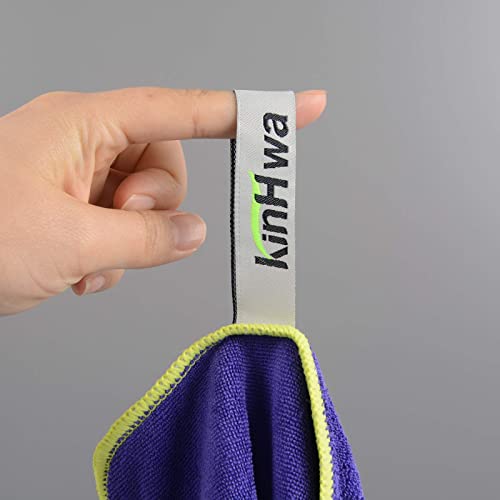 KinHwa 남성용 체육관 타월, 빠른 건조 극세사 스웨트 타월, 3팩 - color: 그레이+퍼플+블루, size: 16inchx31inch 3 Pack