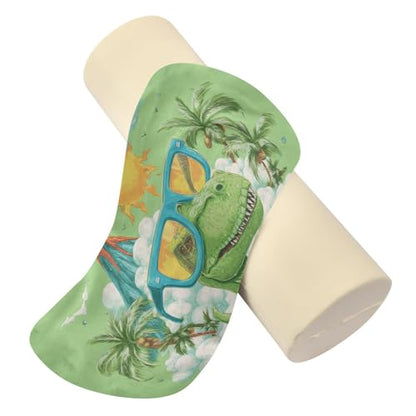 Bolster Pillow Neck Pillow Round Soft Health Memory Foam Pillows Long Cylindrical Body Pillow with Removable Cover Cute Back Yoga Dinosaur Sunglasses Volcano Green 17" x 5.5" - color: Dinosaur Sunglasses Volcano Geen