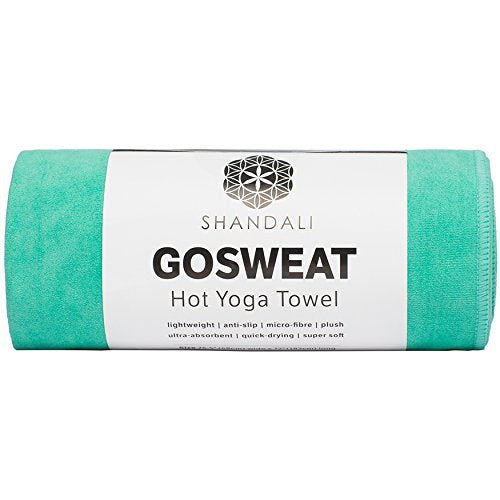 Shandali GoSweat Non-Slip Hot Yoga Towel with Super-Absorbent Soft Suede Microfiber in Many Colors, for Bikram Pilates and Yoga Mats. - color: Teal, size: 26.50" x 16.00"
