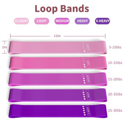 8 PCS Pilates Kit for Women, Home Workout Pilates Exercise Sets Include Resistance Bands with Handle, Mini Pilates Ball, Resistance Loop, Stretch Band for Glute Training, Core Strength
