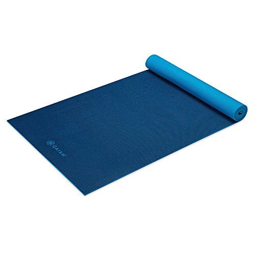 Gaiam Yoga Mat, Solid Color Non-Slip, 6mm - color: Navy/Blue, size: 78"L x 26"W x 6mm Thick