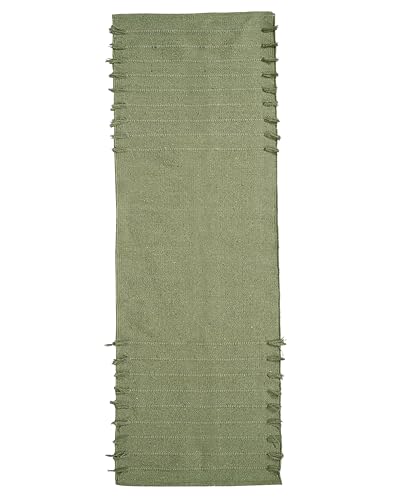 Indian Handmade 100% Organic Cotton Yoga Mat, Hand Woven Rug, Yoga Mat For Everyday Fitness at Home Comfortable Foldable Long Mat - color: Parrot Green