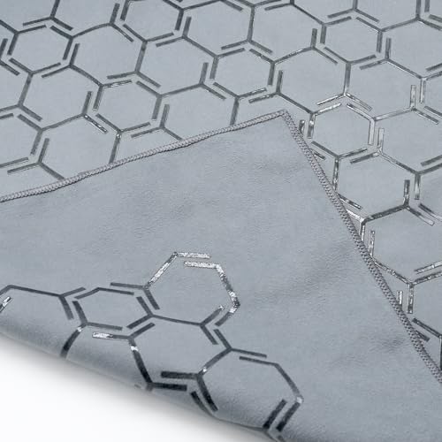 Eunzel Double Sided Silicone Yoga Mat Towel, 72" x 26.5" | Double-Sided Silicone Grip, Non Slip Surface, Absorbent Microfiber, Hot Yoga & Vinyasa - color: Grey