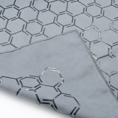 Eunzel Double Sided Silicone Yoga Mat Towel, 72" x 26.5" | Double-Sided Silicone Grip, Non Slip Surface, Absorbent Microfiber, Hot Yoga & Vinyasa - color: Grey