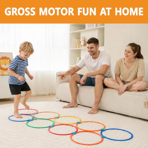 10Pcs 11" Hopscotch Rings, Agility Rings for Kids Obstacle Course - style: 11" Hoop – 1 Set