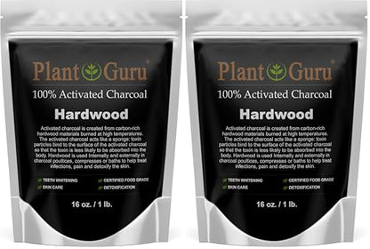 Activated Charcoal Powder 1 lb. Hardwood - Food Grade Kosher Non-GMO - Teeth Whitening, Facial Mask and Soap Making. Promotes Natural Detoxification and Helps Digestion (Pack of 2) - size: 16 Ounce (Pack of 2)