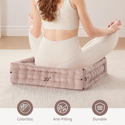 Intelligent Design Floor Pillow Meditation Cushion, 20x20 Blush - color: Blush