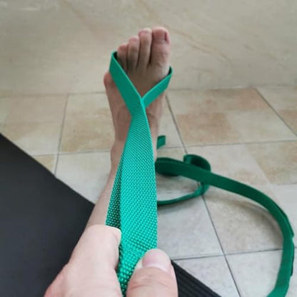 Stretching Strap Yoga Strap for Home Workout, Exercise, Pilates and Gymnastics, 10 Loops Non-Elastic Stretch Bands with Aesthetic Packaging for Women & Men - color: Green