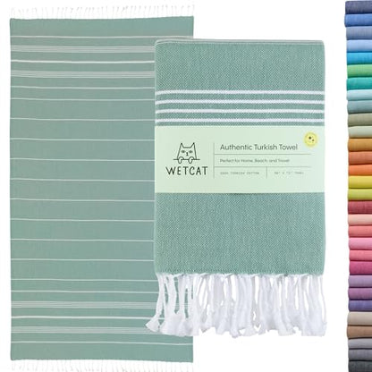 WETCAT Turkish Beach Towel Oversized (38"x71") 100% Turkish Cotton, Made in Turkey - Sand Free, Extra Large, Ultra Soft, Quick Drying, Compact & Lightweight for Travel - Teal - color: Teal, size: Beach Towel (38" x 71")