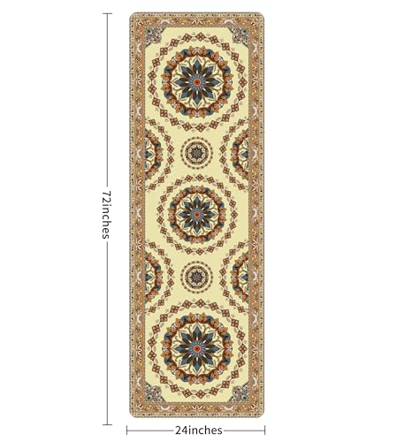 Non Slip Yoga Mat TPE Workout Mat for Men Women, Thick Workout Mat with Carrying Strap, Fitness Mats for Exercise, Yoga, Fitness, Pilates, Floor Workouts (72" x 24" x 6mm) - color: CarpetStyle A