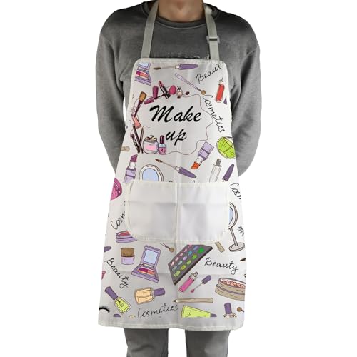 MBMSO Makeup Artist Aprons with Pockets Makeup Apron for Artist Esthetician Gift Cosmetology Student Gift Aprons - color: Makeup Artist Apron-w