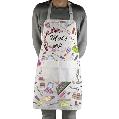 MBMSO Makeup Artist Aprons with Pockets Makeup Apron for Artist Esthetician Gift Cosmetology Student Gift Aprons - color: Makeup Artist Apron-w