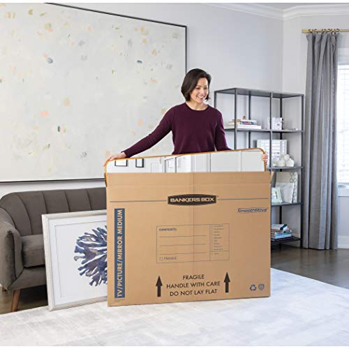 Bankers Box 4-Pack Medium TV/Picture/Mirror Moving Boxes | Protect TVs, mirrors, and framed art with rigid moving boxes sized for flat, fragile items. - style: Medium